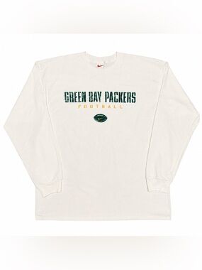 Vintage 90s Nike Green Bay Packers NFL USA Made Long Sleeve Shirt Size L